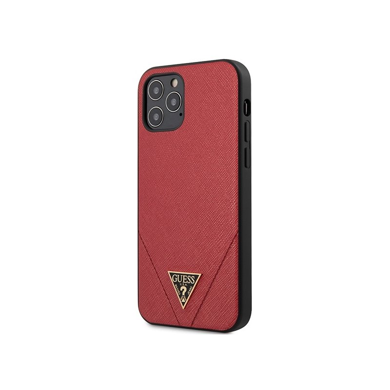 Guess iPhone 12 Pro Max red hardcase Saffiano