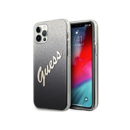 Guess iPhone 12 Pro Max black hardcase Glitter Gradient Script