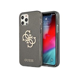 Guess iPhone 12 Pro Max black hardcase Glitter 4G Big Logo