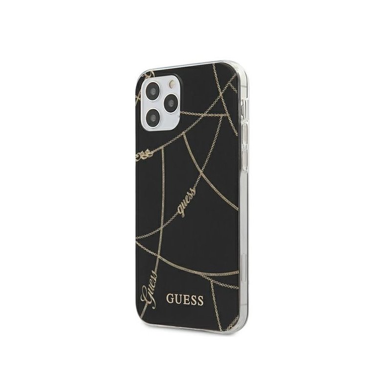 Guess iPhone 12 Pro Max black hardcase Gold Chain Collection
