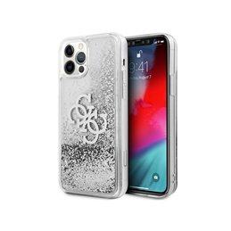 Guess iPhone 12 Pro Max silver hardcase 4G Big Liquid Glitter