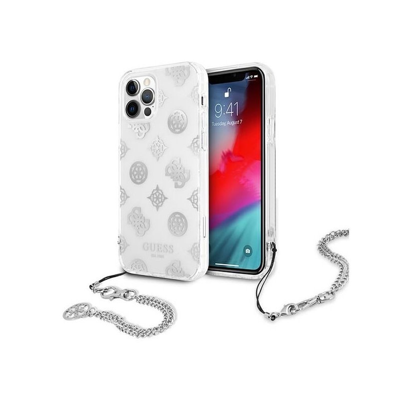 Guess iPhone 12 Pro Max silver hardcase Peony Chain Collection Guess iPhone 12 Pro Max silver hardcase Peony Chain Collection