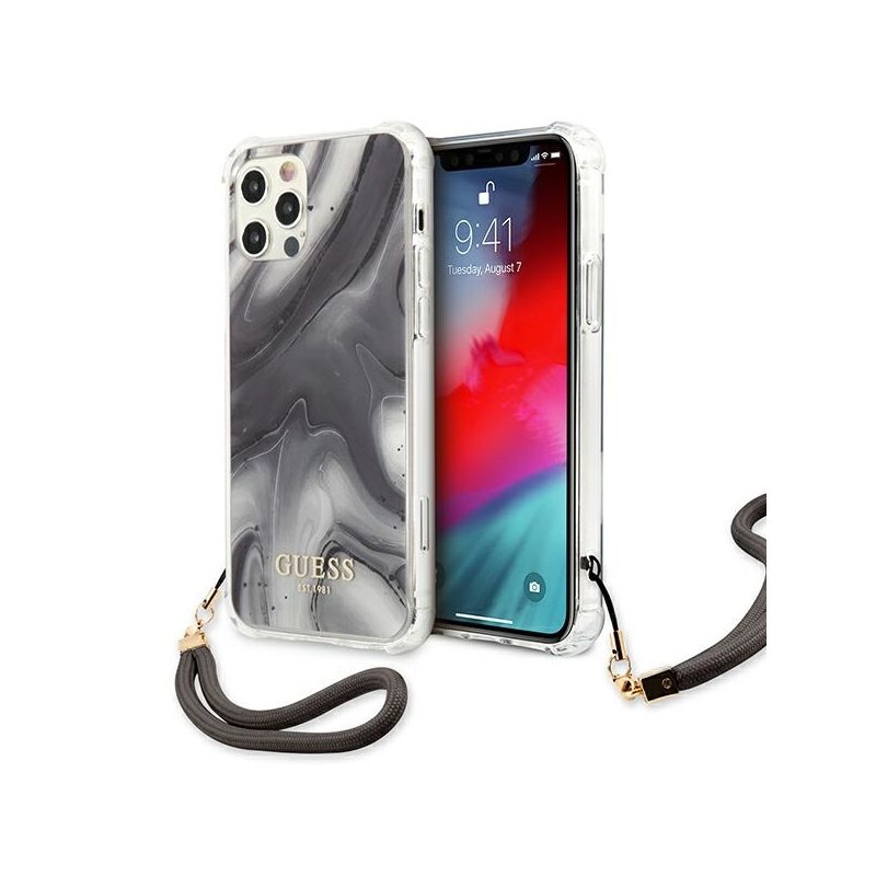 Guess iPhone 12 Pro Max grey hardcase Marble Collection