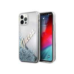 Guess iPhone 12 Pro Max blue hardcase Glitter Vintage Script
