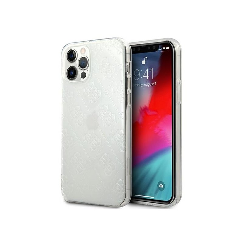 Guess iPhone 12 Pro Max transparent hardcase 4G 3D Pattern Collection