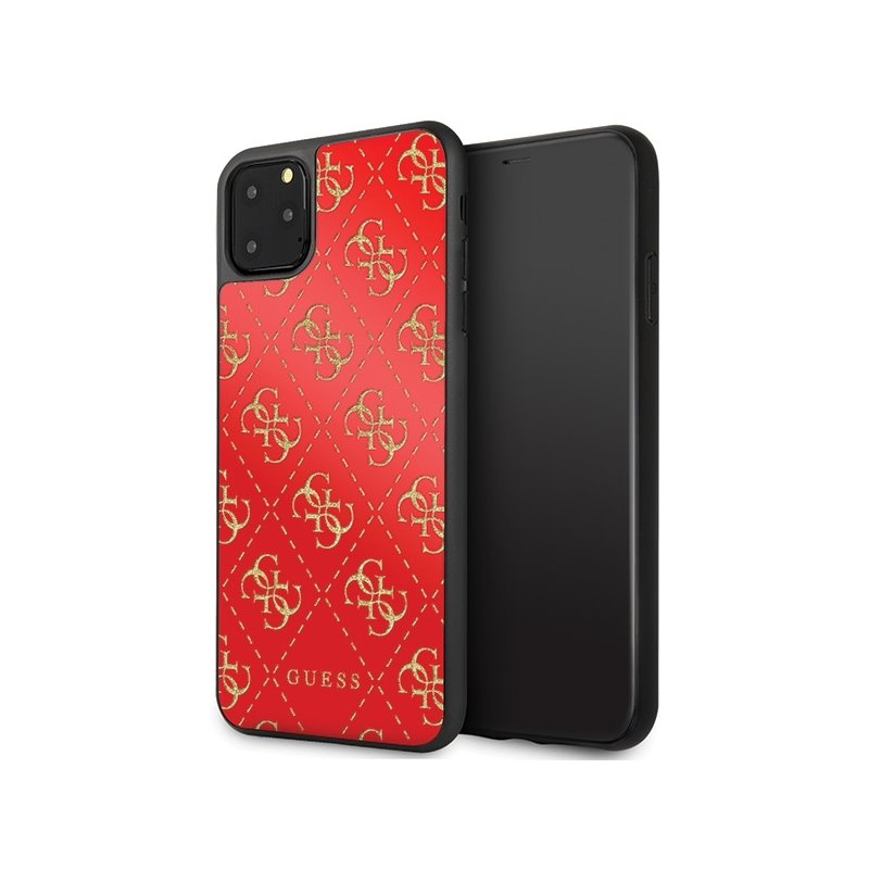 Guess iPhone 11 Pro Max red hardcase 4G Double Layer Glitter