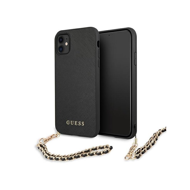 Guess iPhone Xr/11 black hardcase Saffiano Chain Guess iPhone Xr/11 black hardcase Saffiano Chain
