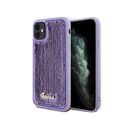 Guess iPhone Xr/11 purple hardcase Sequin Script Metal