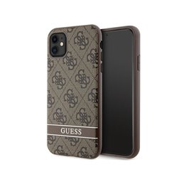 Guess iPhone Xr/11 brown hardcase 4G Stripe