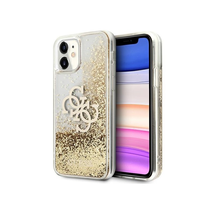 Guess iPhone Xr/11 gold hardcase 4G Big Liquid Glitter Guess iPhone Xr/11 gold hardcase 4G Big Liquid Glitter