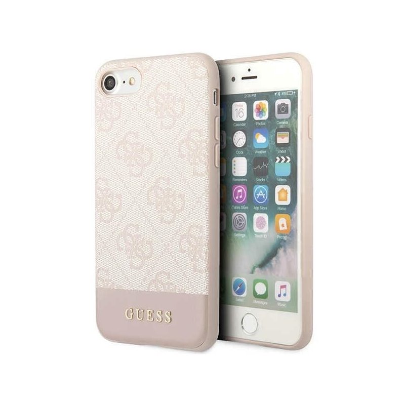 Guess iPhone 7/8/SE 2020/SE 2022 pink hardcase 4G Stripe Collection Guess iPhone 7/8/SE 2020/SE 2022 pink hardcase 4G Stripe Collection