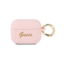 Guess AirPods Pro cover pink Silicone Vintage Script