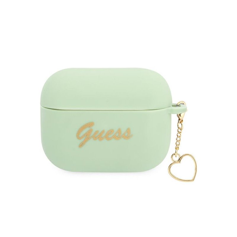 Guess AirPods Pro cover green Silicone Charm Heart Collection