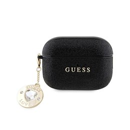 Guess AirPods Pro 2 (2022/23) cover black Fixed Glitter Heart Diamond Charm