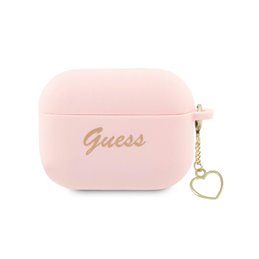 Guess AirPods Pro 2 (2022/2023) cover pink Silicone Charm Heart Collection