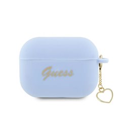 Guess AirPods Pro 2 (2022/2023) cover blue Silicone Charm Heart Collection