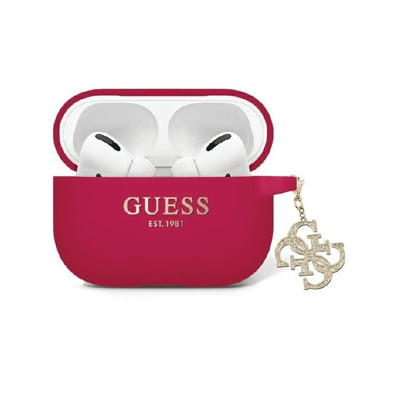 Guess AirPods Pro 2 (22/23) cover magenta Liquid Silicone Glitter Triangle Guess AirPods Pro 2 (22/23) cover magenta Liquid Silicone Glitter Triangle