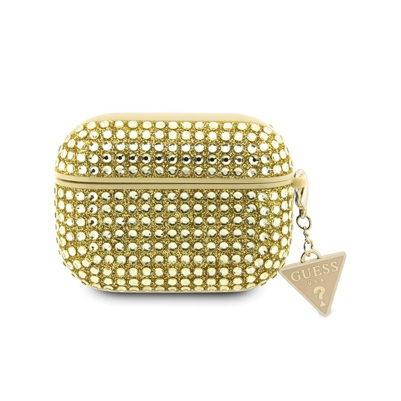 Guess AirPods Pro 2 (2022/2023) cover gold Rhinestone Triangle Charm Guess AirPods Pro 2 (2022/2023) cover gold Rhinestone Triangle Charm