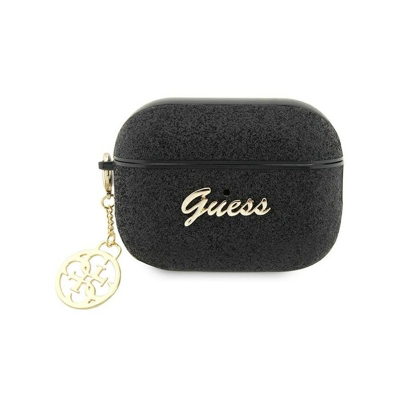 Guess AirPods Pro 2 (2022/2023) cover black Glitter Flake 4G Charm Guess AirPods Pro 2 (2022/2023) cover black Glitter Flake 4G Charm