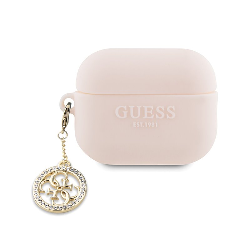 Guess AirPods Pro 2 (2022/2023) cover pink 3D Rubber 4G Diamond Charm Guess AirPods Pro 2 (2022/2023) cover pink 3D Rubber 4G Diamond Charm