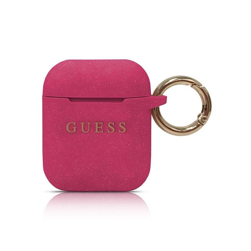 Guess AirPods cover fuchsia Silicone Glitter Guess AirPods cover fuchsia Silicone Glitter