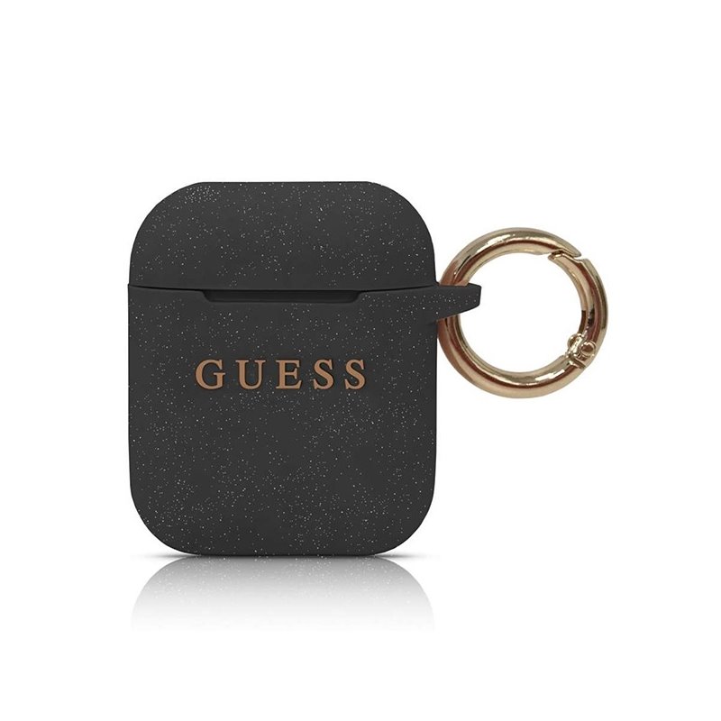 Guess AirPods cover black Silicone Glitter