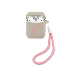 Guess AirPods cover grey pink Silicone Vintage