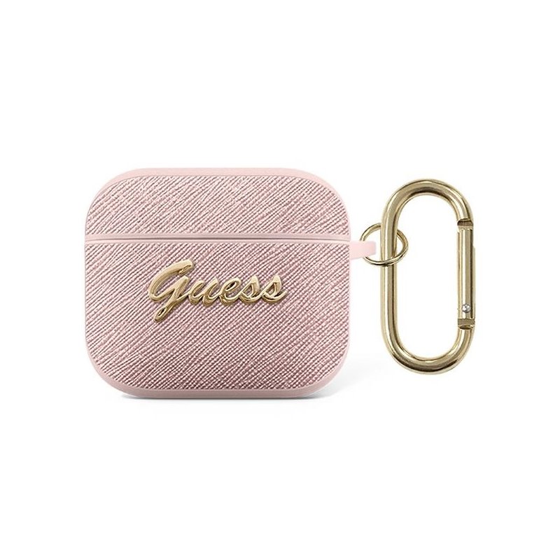 Guess AirPods 3 cover pink Saffiano Script Metal Collection