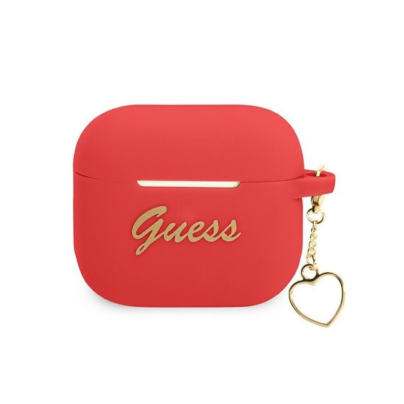 Guess AirPods 3 cover red Silicone Charm Heart Collection Guess AirPods 3 cover red Silicone Charm Heart Collection