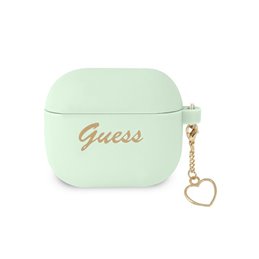 Guess AirPods 3 cover green Silicone Charm Heart Collection