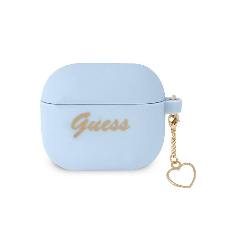 Guess AirPods 3 cover blue Silicone Charm Heart Collection Guess AirPods 3 cover blue Silicone Charm Heart Collection