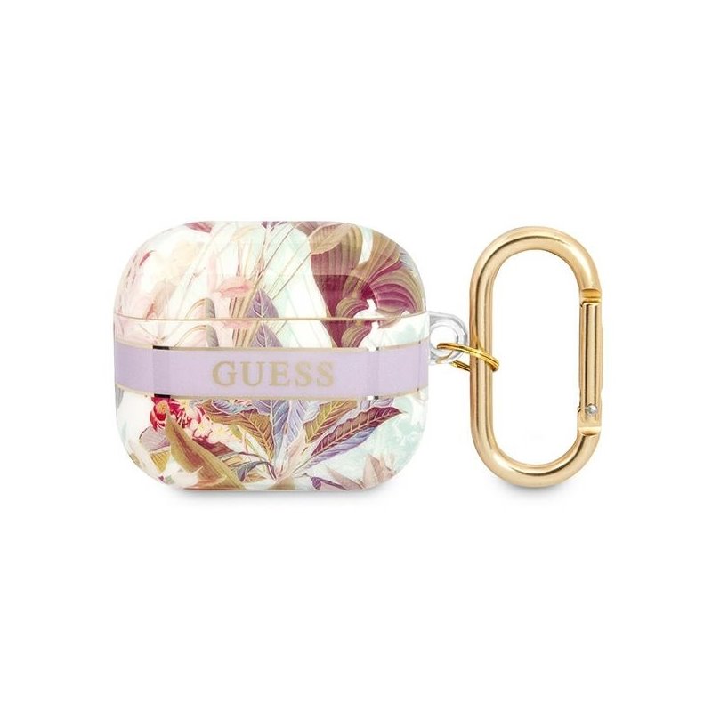 Guess AirPods 3 cover purple Flower Strap Collection