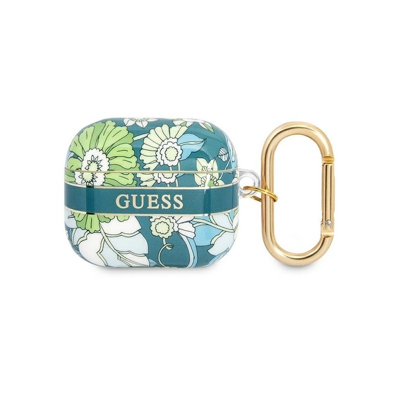 Guess AirPods 3 cover green Flower Strap Collection