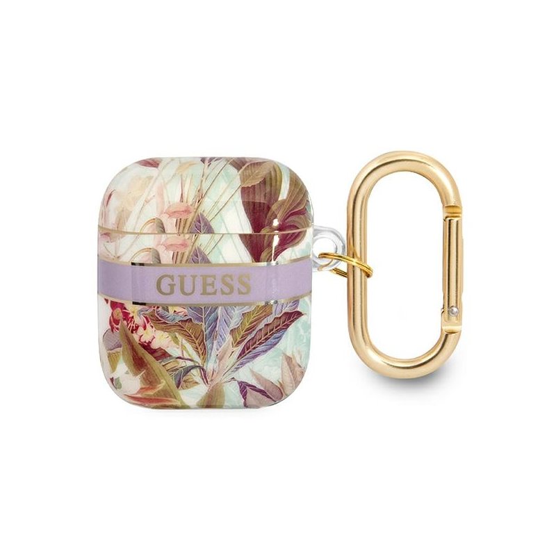 Guess AirPods cover purple Flower Strap Collection