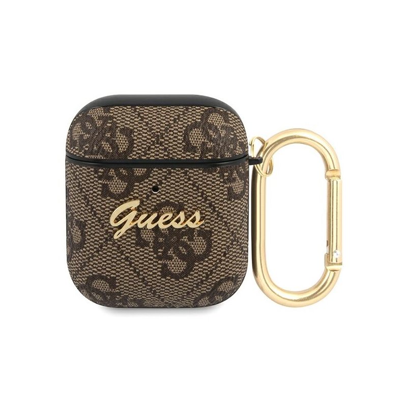 Guess AirPods cover brown 4G Script Metal Collection