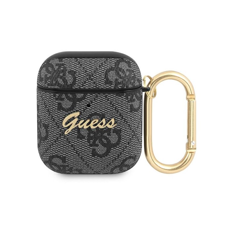 Guess AirPods 1/2 cover grey 4G Script Metal Collection