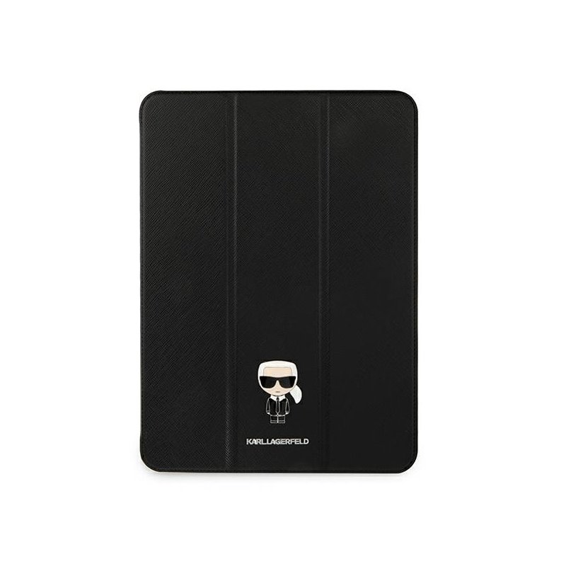 Karl Lagerfeld iPad 12.9 Pro 2021 Book Cover black Saffiano Karl Iconic Karl Lagerfeld iPad 12.9 Pro 2021 Book Cover black Saffiano Karl Iconic