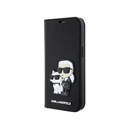 Karl Lagerfeld iPhone 14 Pro bookcase black Saffiano Karl & Choupette