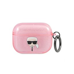 Karl Lagerfeld AirPods Procover pink Glitter Karl`s Head