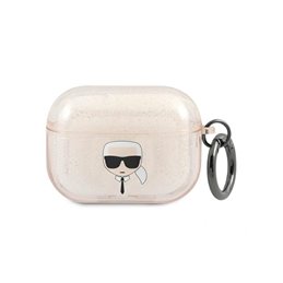Karl Lagerfeld AirPods Pro cover gold Glitter Karl`s Head