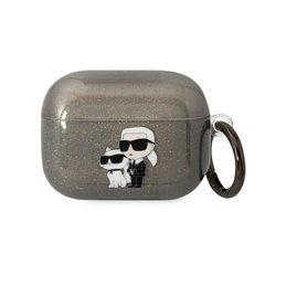 Karl Lagerfeld Airpods Pro cover black Glitter Karl&Choupette