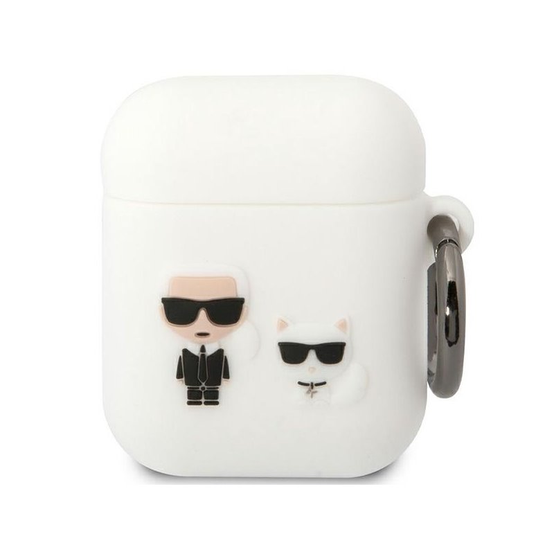 Karl Lagerfeld AirPods 1/2 cover white Silicone Karl & Choupette Karl Lagerfeld AirPods 1/2 cover white Silicone Karl & Choupette