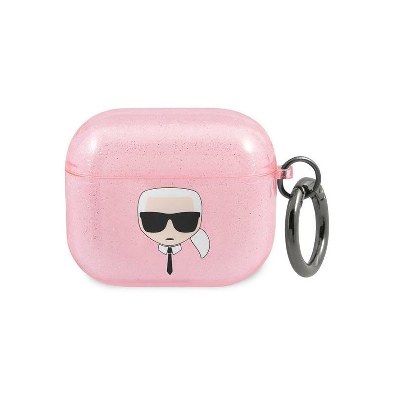 Karl Lagerfeld AirPods 3 cover pink Glitter Karl`s Head Karl Lagerfeld AirPods 3 cover pink Glitter Karl`s Head