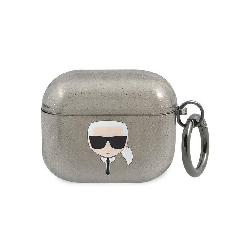 Karl Lagerfeld AirPods 3 cover black Glitter Karl`s Head Karl Lagerfeld AirPods 3 cover black Glitter Karl`s Head