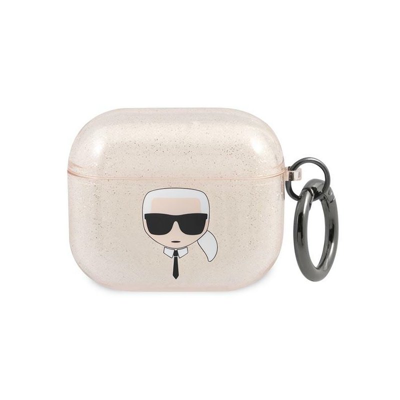 Karl Lagerfeld AirPods 3 cover gold Glitter Karl`s Head Karl Lagerfeld AirPods 3 cover gold Glitter Karl`s Head
