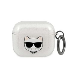 Karl Lagerfeld AirPods 3 cover silver Glitter Choupette