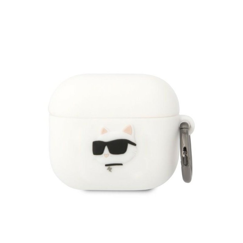 Karl Lagerfeld AirPods 3 cover white Silicone Choupette Head 3D