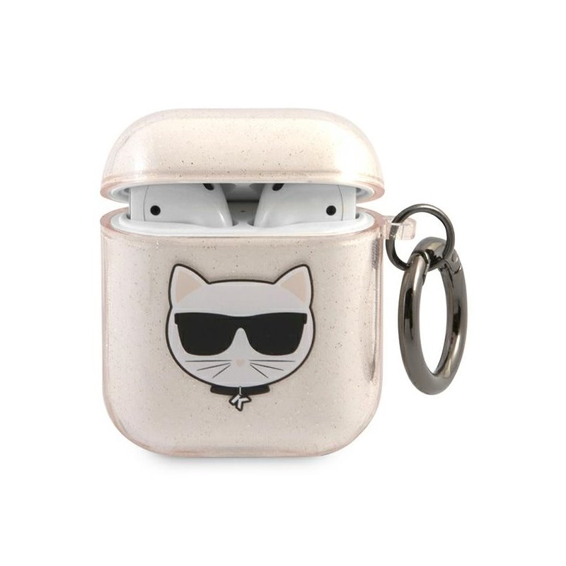 Karl Lagerfeld AirPods cover gold Glitter Choupette Karl Lagerfeld AirPods cover gold Glitter Choupette