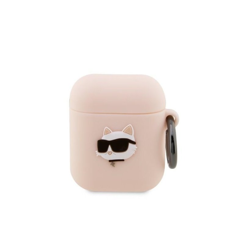 Karl Lagerfeld AirPods 1/2 cover pink Silicone Choupette Head 3D Karl Lagerfeld AirPods 1/2 cover pink Silicone Choupette Head 3D