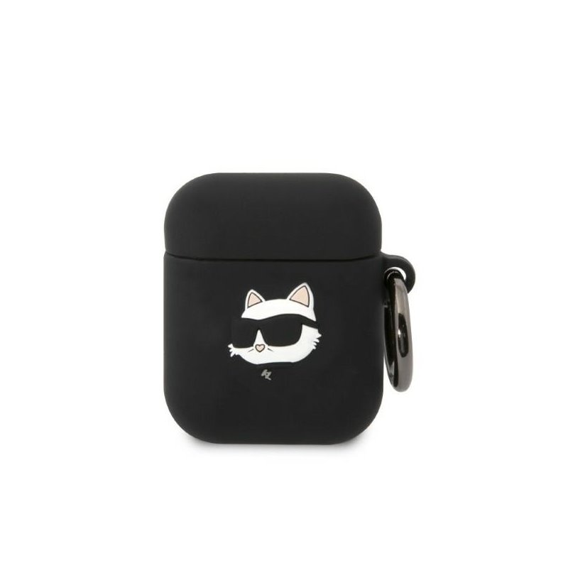 Karl Lagerfeld AirPods 1/2 cover black Silicone Choupette Head 3D